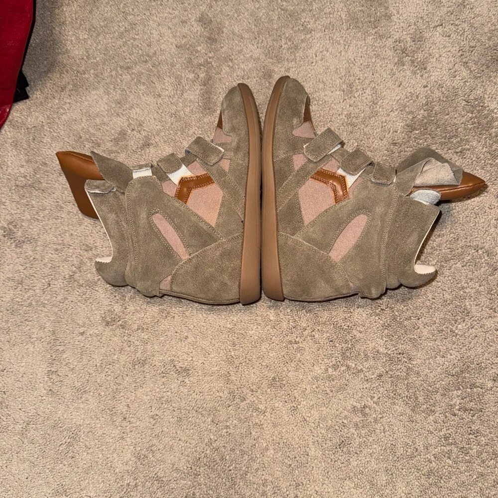 Isabel Marant Tan and Brown Wedge Sneakers - Picture 2 of 6